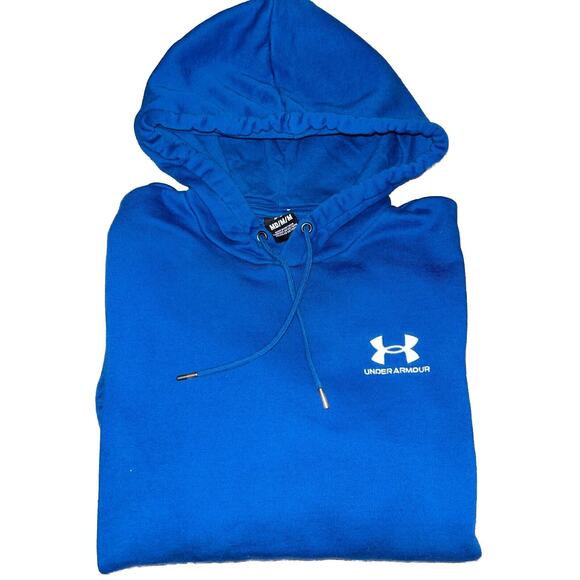 Men’s Under Armour Icon Fleece Hoodie Medium Teal Blue Warm Cozy - Picture 1 of 7